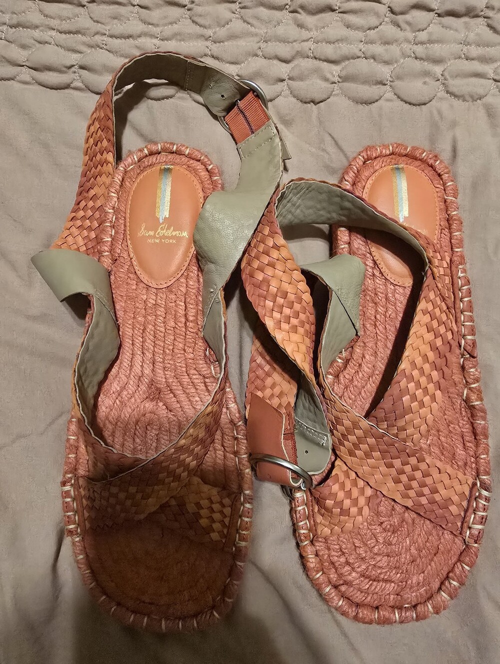 Sam Edelman DAKOTA Ankle Wrap Espadrille Sandal Poppy Orange - Picture 4 of 5